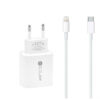 ecobox ładowarka sieciowa pax 20w biały usb+typ-c + kabel typ-c/lightning pd