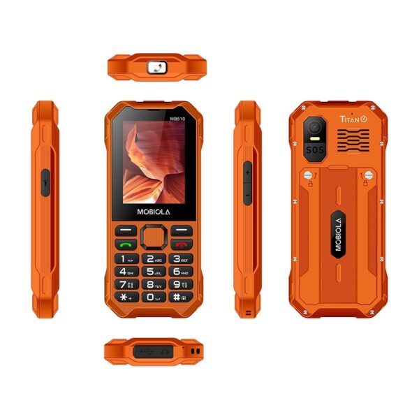 mobiola telefon dla seniora mb510 titanx 4g pomarańczowy
